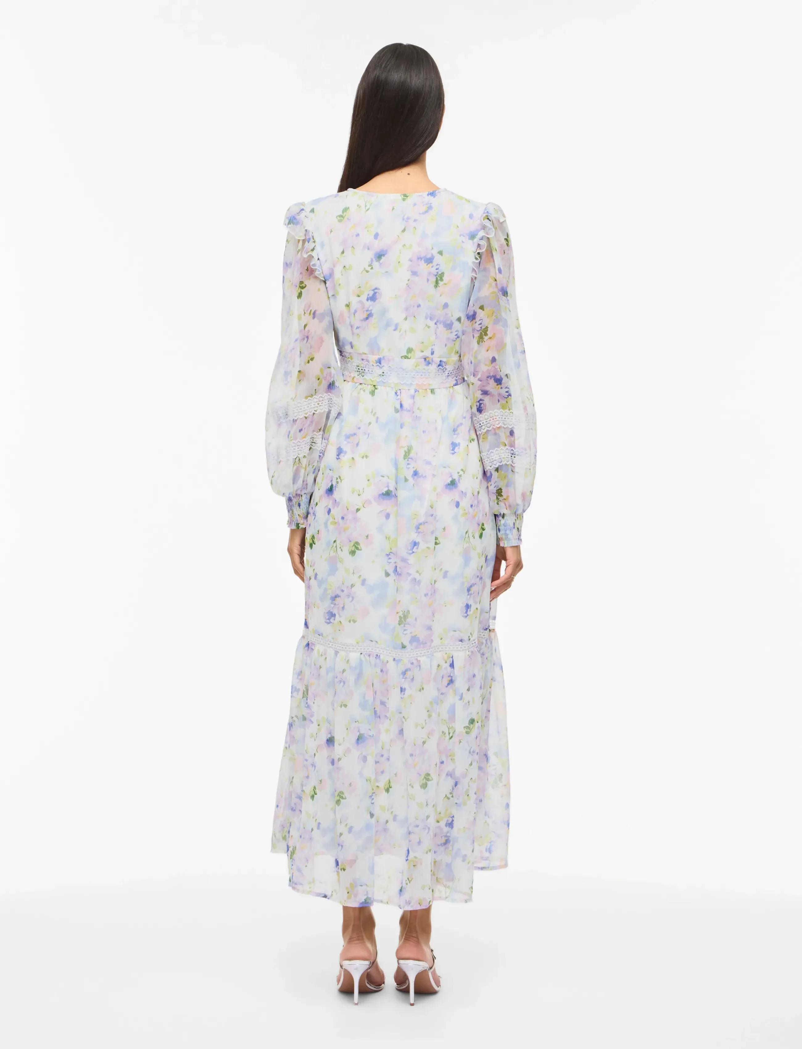 Vila - VIROMAN V-NECK L/S ANKLE DRESS/DC/KA - kesämekot - cloud dancer - 3