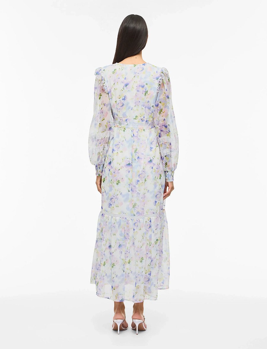 Vila - VIROMAN V-NECK L/S ANKLE DRESS/DC/KA - suvekleidid - cloud dancer - 3
