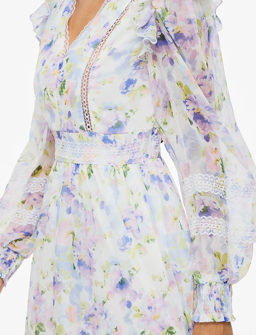 Vila - VIROMAN V-NECK L/S ANKLE DRESS/DC/KA - suvekleidid - cloud dancer - 5