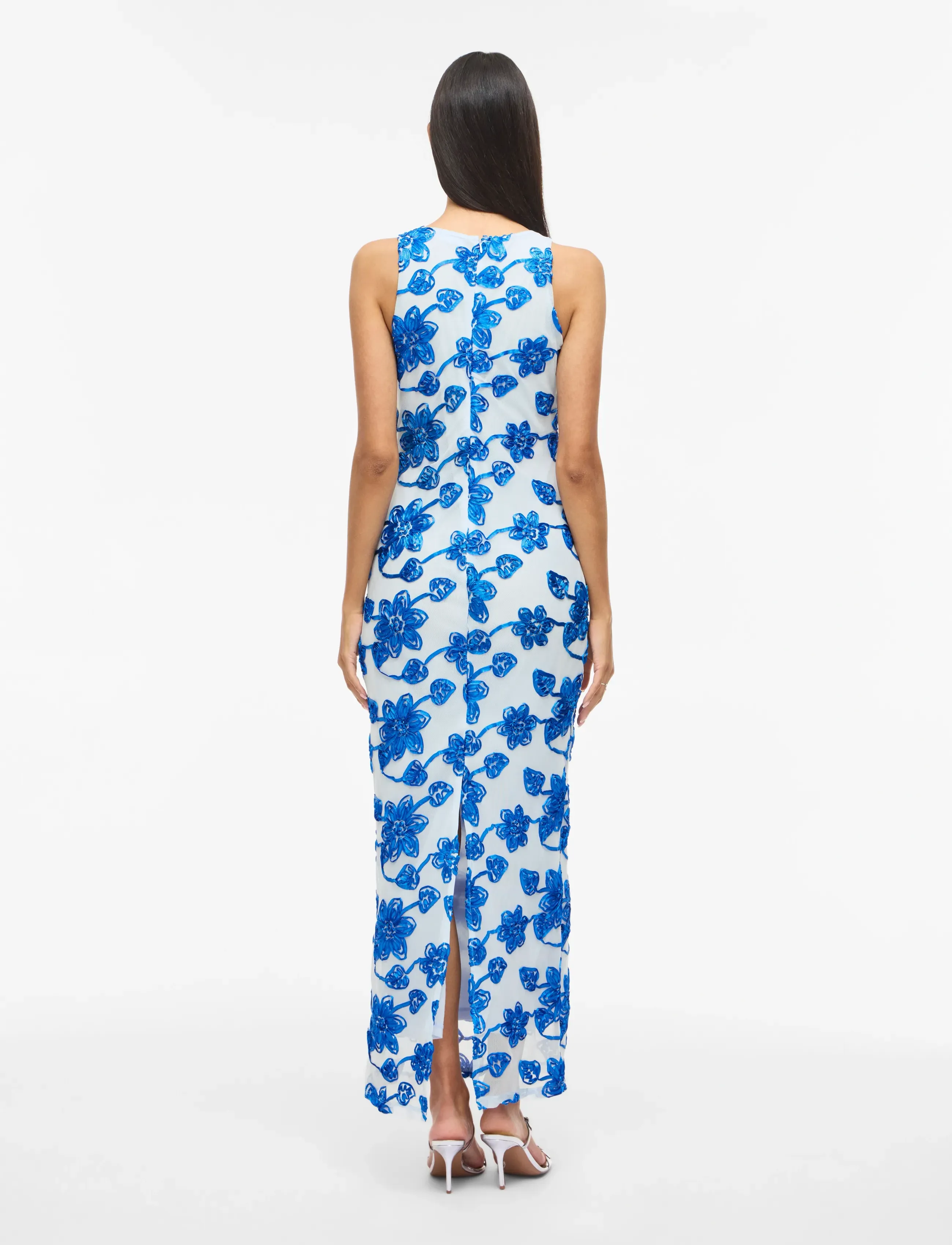 Vila - VISAIL S/L O-NECK ANKLE DRESS/DC/KA - festkjoler - nantucket breeze - 3