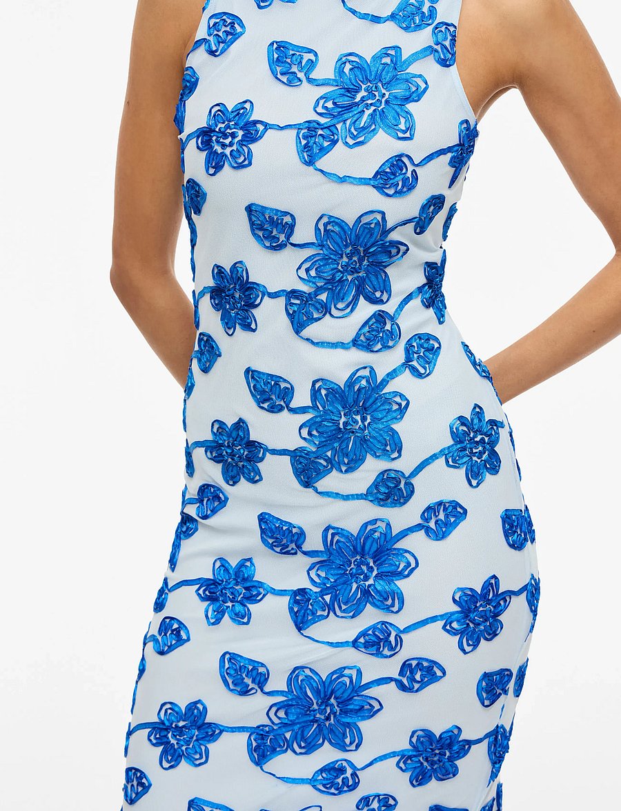 Vila - VISAIL S/L O-NECK ANKLE DRESS/DC/KA - festkjoler - nantucket breeze - 5