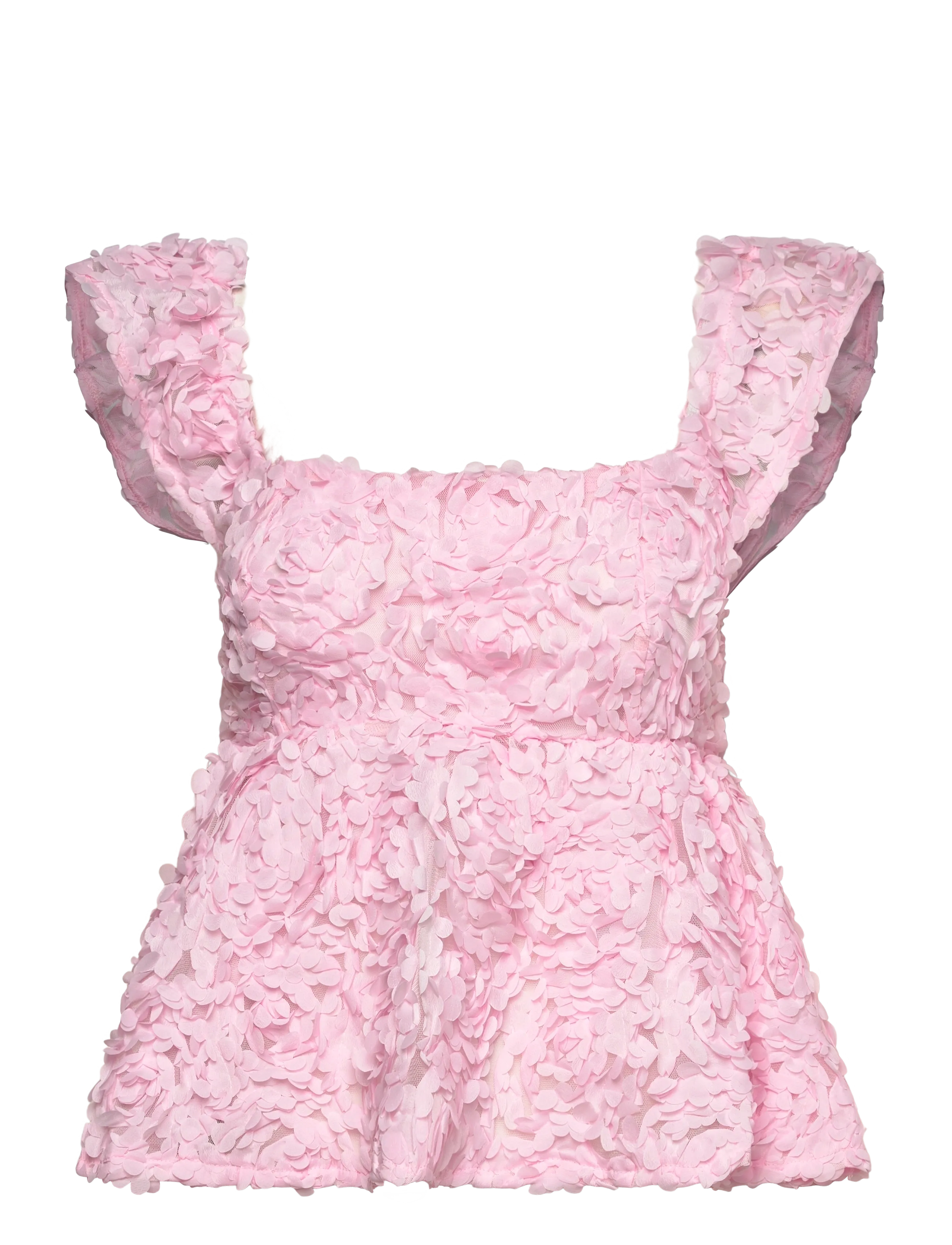 Vila VIROSIE S/L SQUARE NECK TOP/DC/RN - T-shirts & Tops - CHERRY BLOSSOM / pink/rose