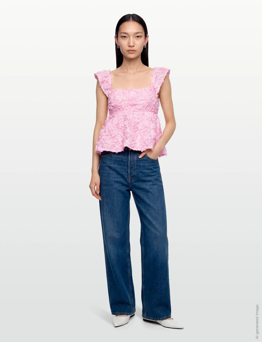 Vila - VIROSIE S/L SQUARE NECK TOP/DC/RN - tanktops - cherry blossom - 0