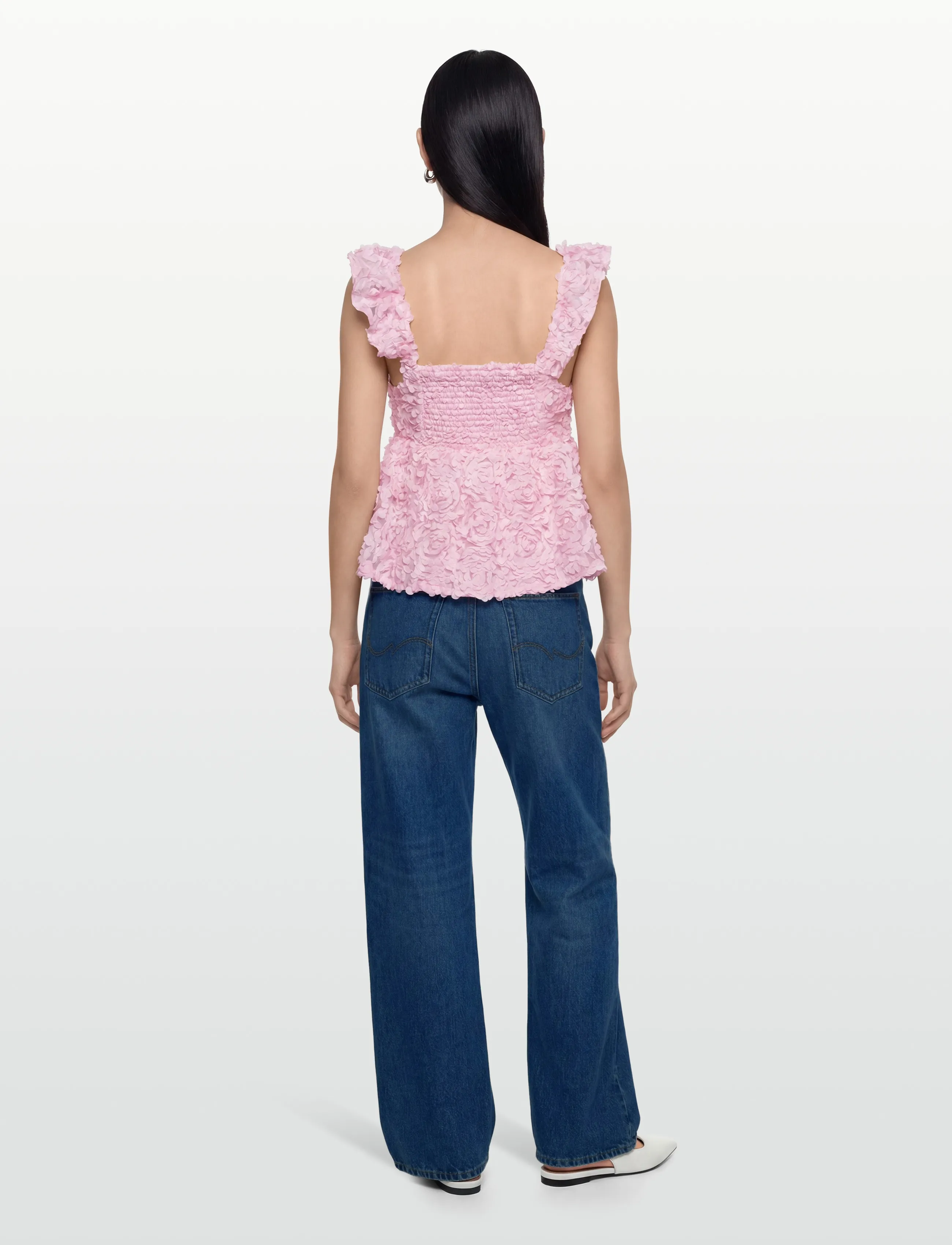 Vila - VIROSIE S/L SQUARE NECK TOP/DC/RN - laveste priser - cherry blossom - 4