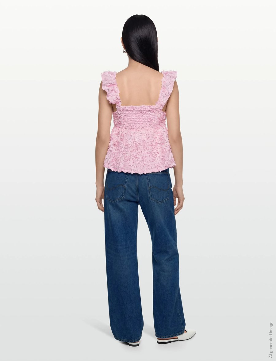 Vila - VIROSIE S/L SQUARE NECK TOP/DC/RN - tanktops - cherry blossom - 4