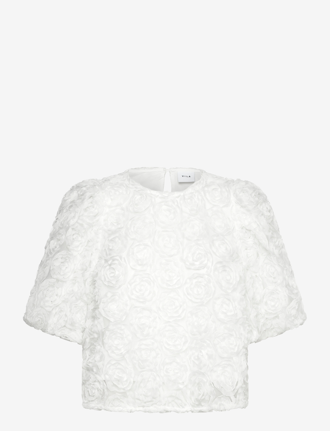 Vila - VIGLORY S/S O-NECK TOP/DC/KA - særlige begivenheder - snow white - 0