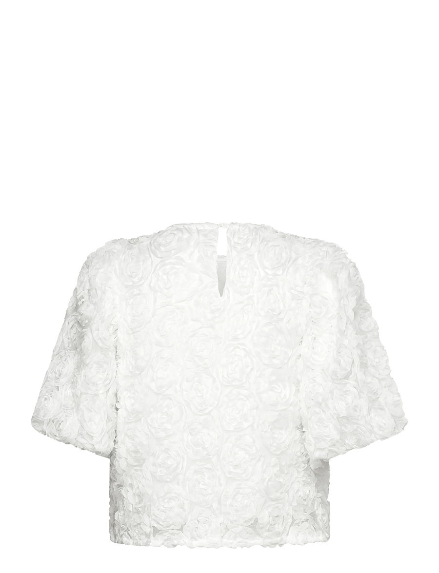 Vila - VIGLORY S/S O-NECK TOP/DC/KA - special occasions - snow white - 2