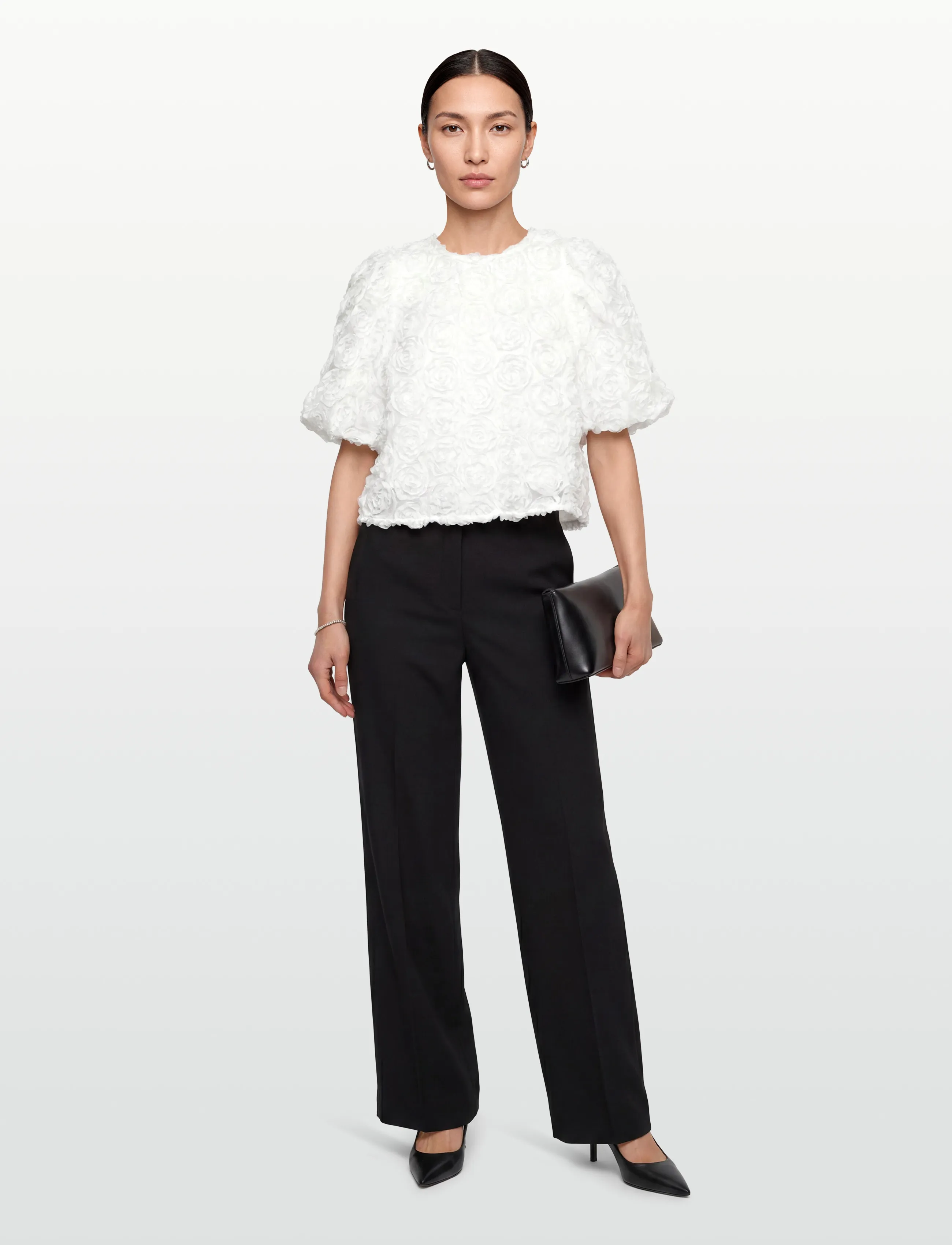 Vila Viglory S/S O-Neck Top/Dc/Ka, 40, White, Toppe > Festtoppe, Dame