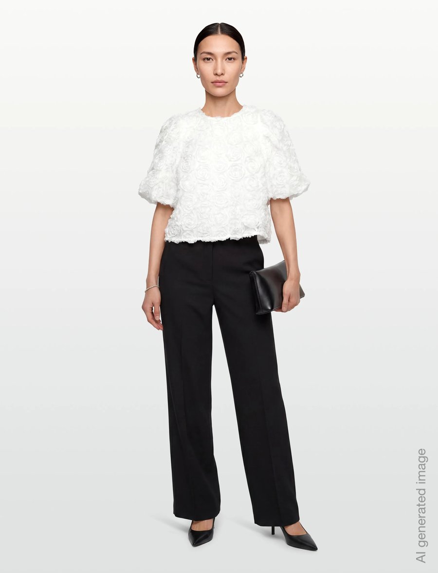 Vila - VIGLORY S/S O-NECK TOP/DC/KA - special occasions - snow white - 0