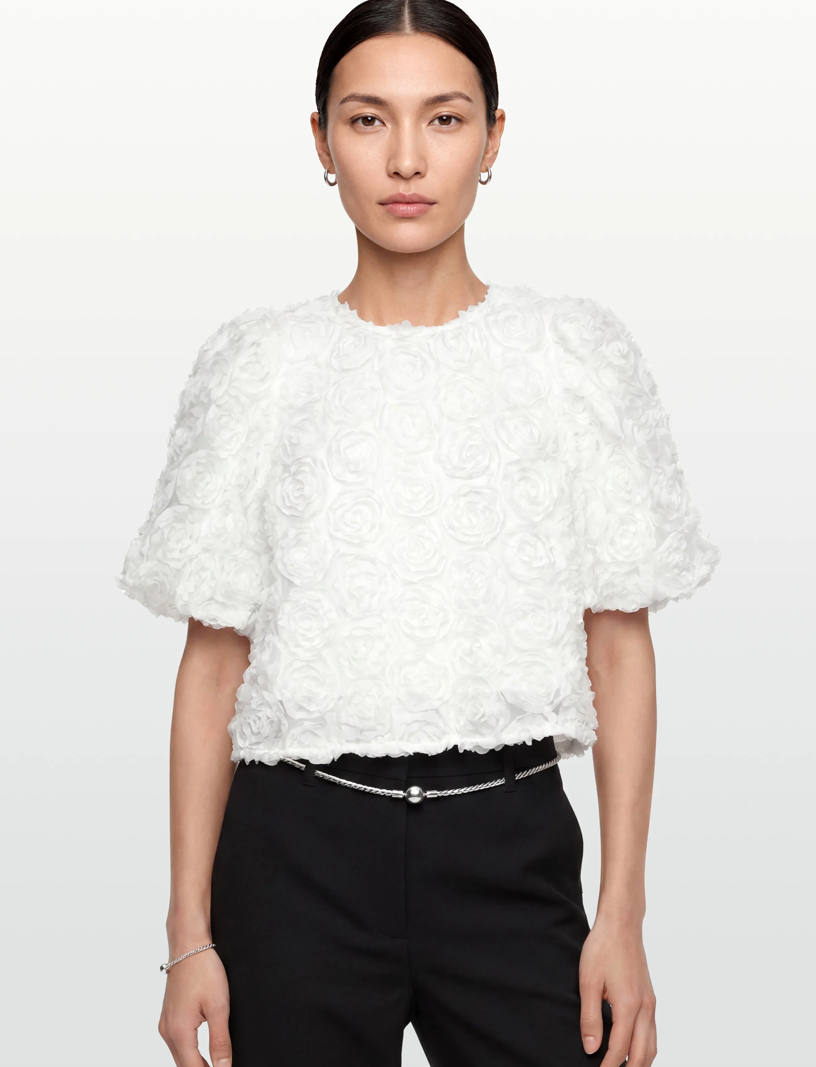 Vila - VIGLORY S/S O-NECK TOP/DC/KA - speciella tillfällen - snow white - 3