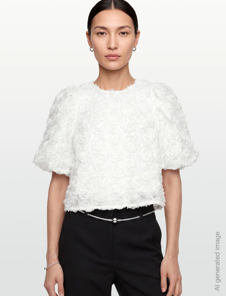Vila - VIGLORY S/S O-NECK TOP/DC/KA - special occasions - snow white - 3