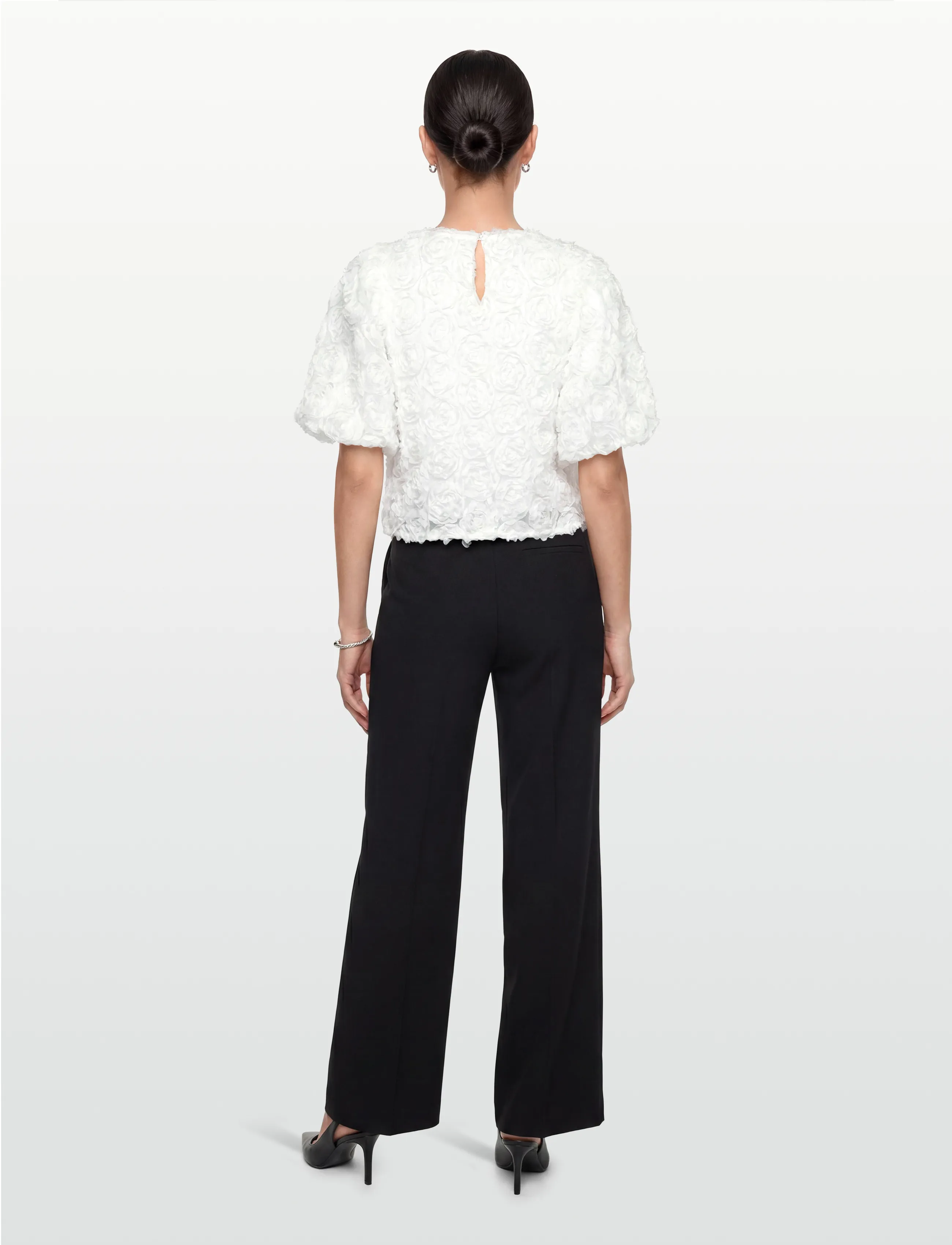 Vila - VIGLORY S/S O-NECK TOP/DC/KA - speciella tillfällen - snow white - 4
