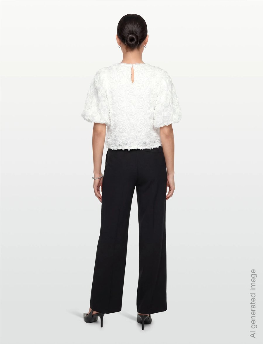 Vila - VIGLORY S/S O-NECK TOP/DC/KA - special occasions - snow white - 4