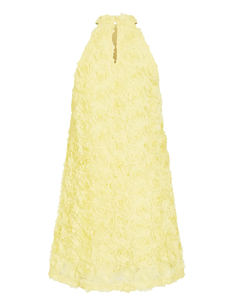 Vila - VIGLORY HALTER NECK SHORT DRESS/DC/KA - short dresses - pastel yellow - 2