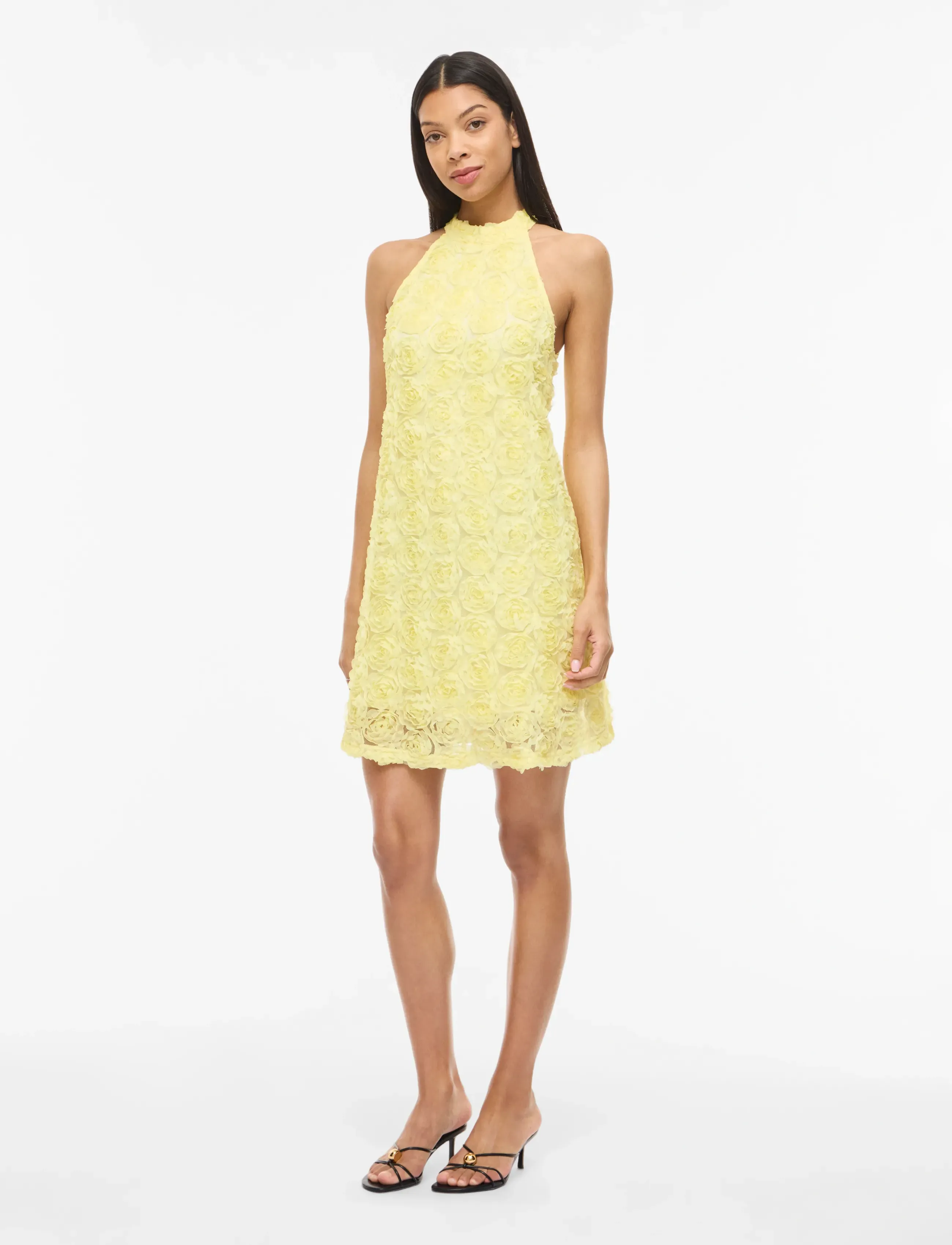 Vila - VIGLORY HALTER NECK SHORT DRESS/DC/KA - pastel yellow - 4