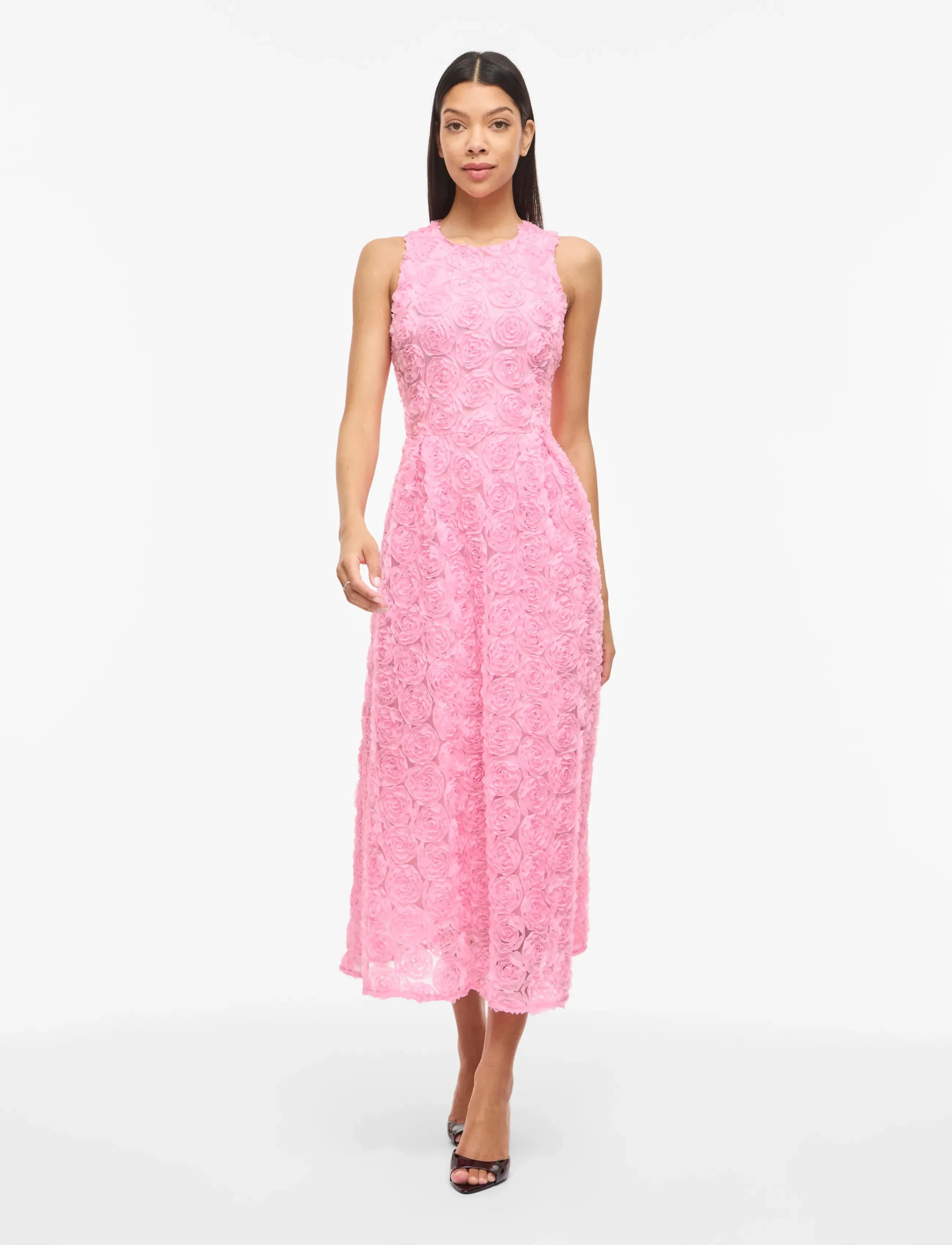 Vila VIGLORY S/L O-NECK ANKLE DRESS/DC/KA - Vila - BONBON / pink/rose