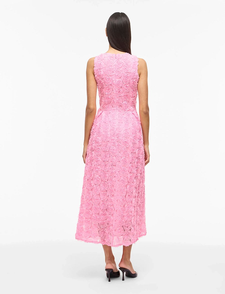 Vila - VIGLORY S/L O-NECK ANKLE DRESS/DC/KA - maxi-jurken - bonbon - 3