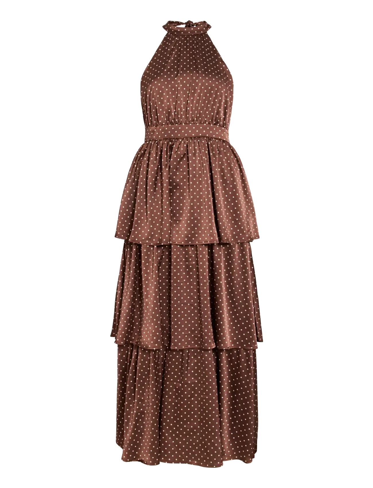 VILA Vikimmie Halterneck Ankle Kleid/Dc/Ka Braun - 40 - Damen
