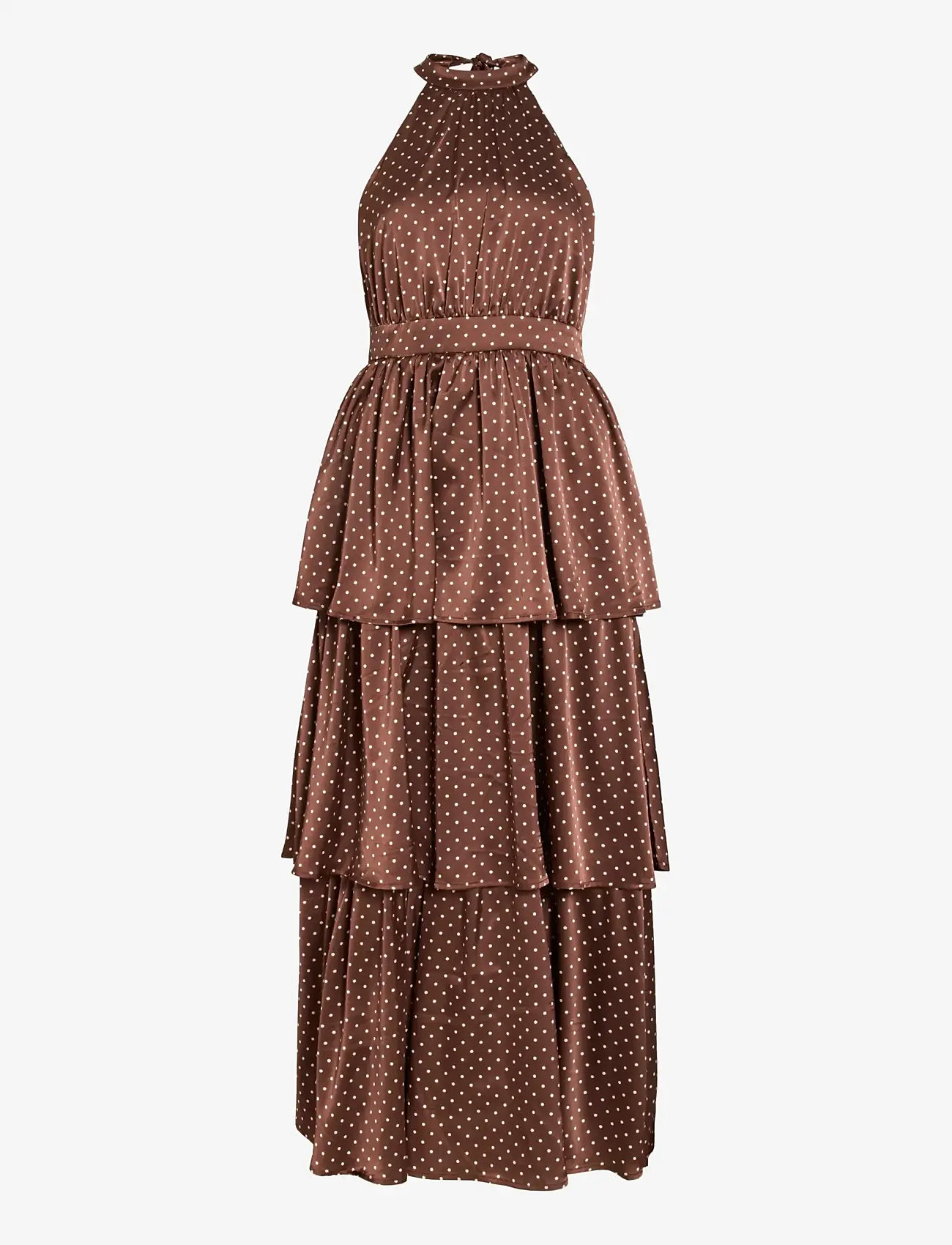 Vila - VIKIMMIE HALTERNECK ANKLE DRESS/DC/KA - maxi kjoler - shaved chocolate - 1