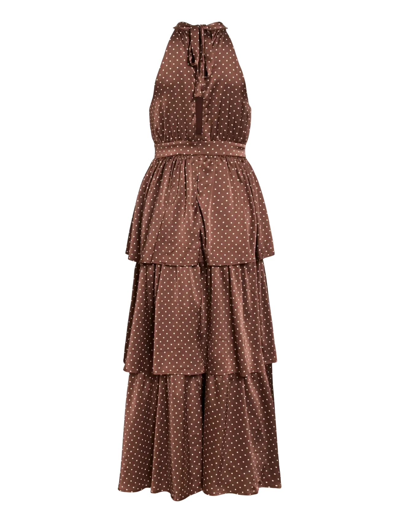 Vila - VIKIMMIE HALTERNECK ANKLE DRESS/DC/KA - maxi kjoler - shaved chocolate - 2