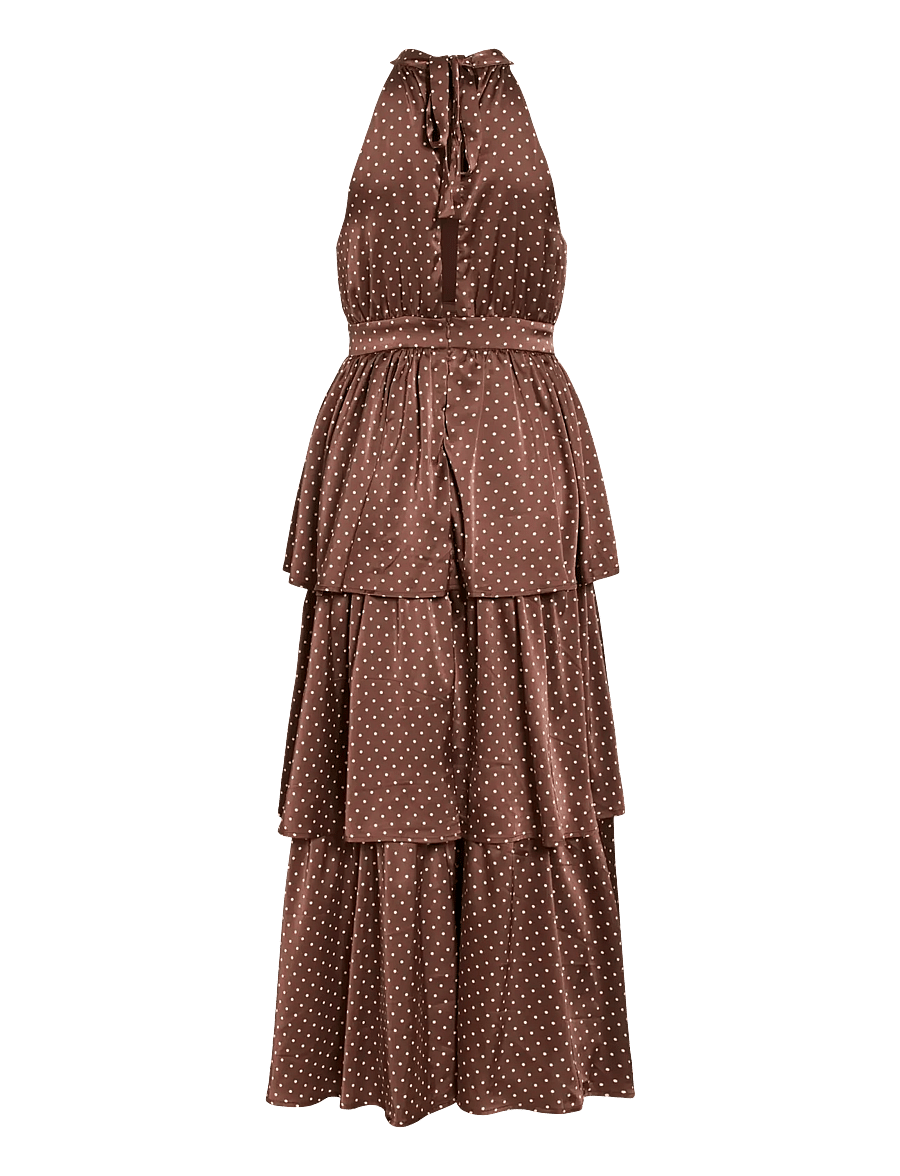 Vila - VIKIMMIE HALTERNECK ANKLE DRESS/DC/KA - maxi kjoler - shaved chocolate - 2