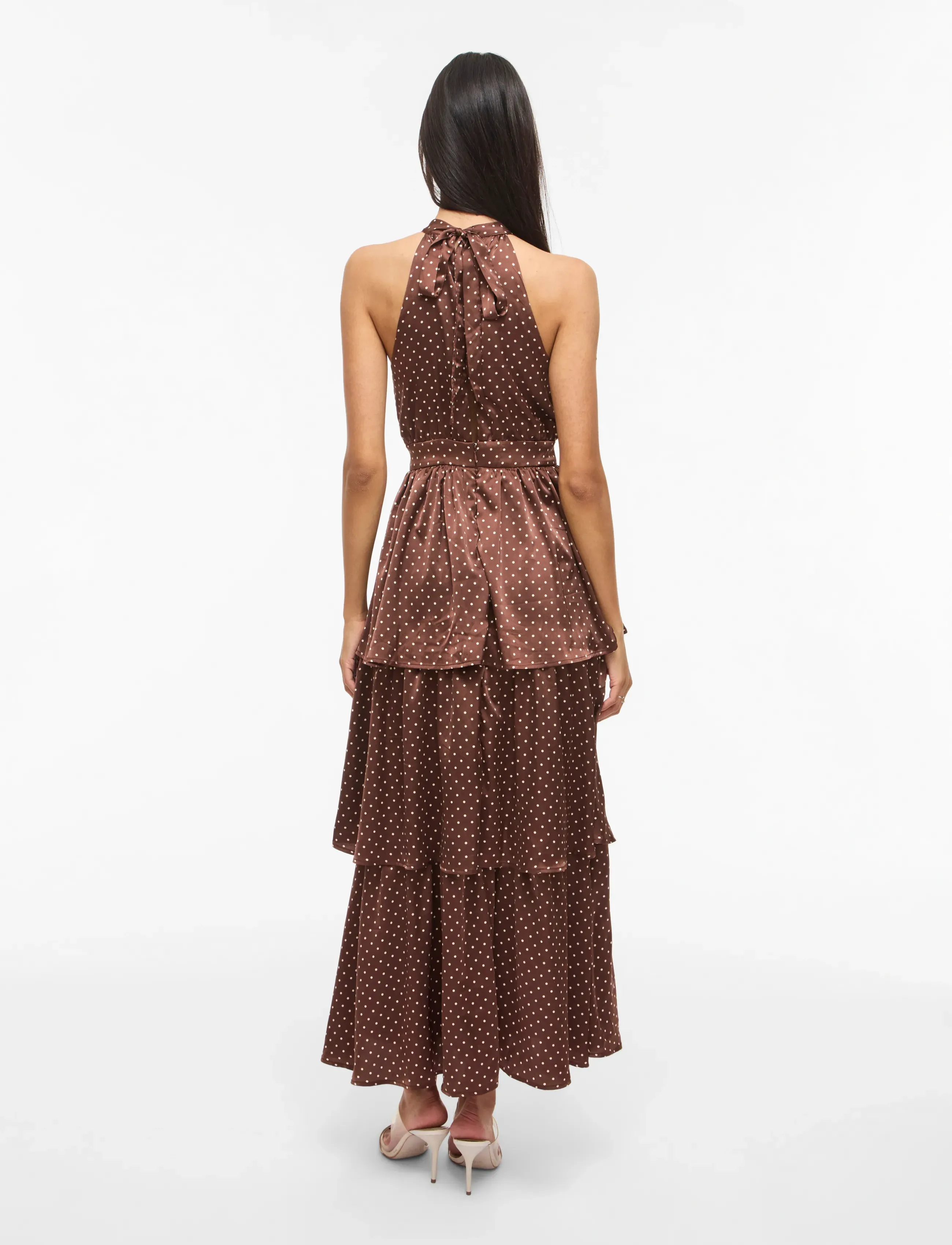 Vila - VIKIMMIE HALTERNECK ANKLE DRESS/DC/KA - maxi kjoler - shaved chocolate - 3