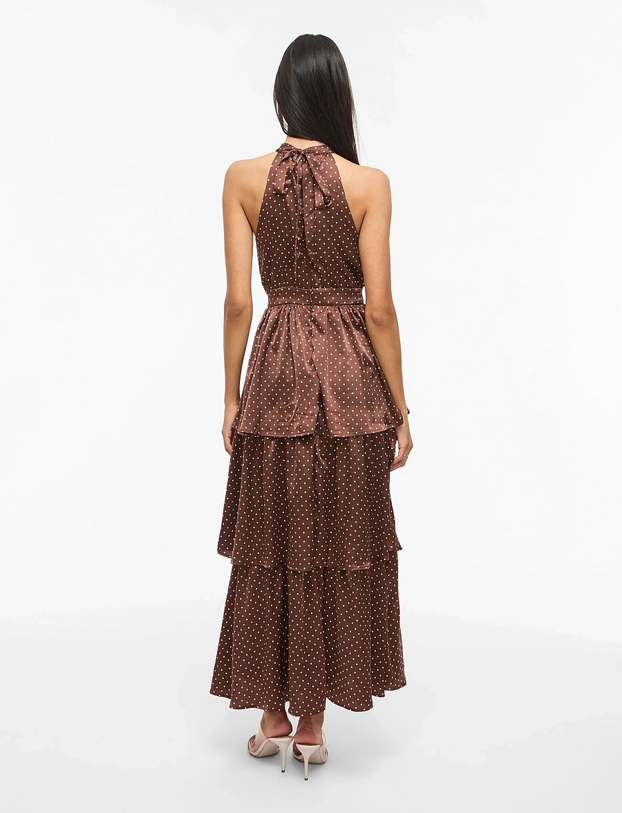 Vila - VIKIMMIE HALTERNECK ANKLE DRESS/DC/KA - maxi kjoler - shaved chocolate - 3