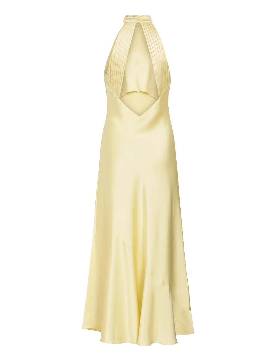 Vila - VIBEA HALTERNECK ANKLE DRESS/DC/KA/BFS - slip dresses - pastel yellow - 2