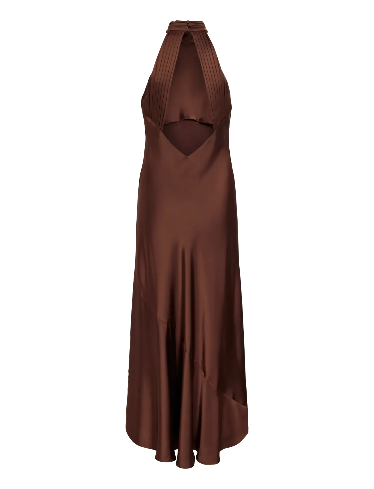 Vila - VIBEA HALTERNECK ANKLE DRESS/DC/KA/BFS - slip dresses - shaved chocolate - 2