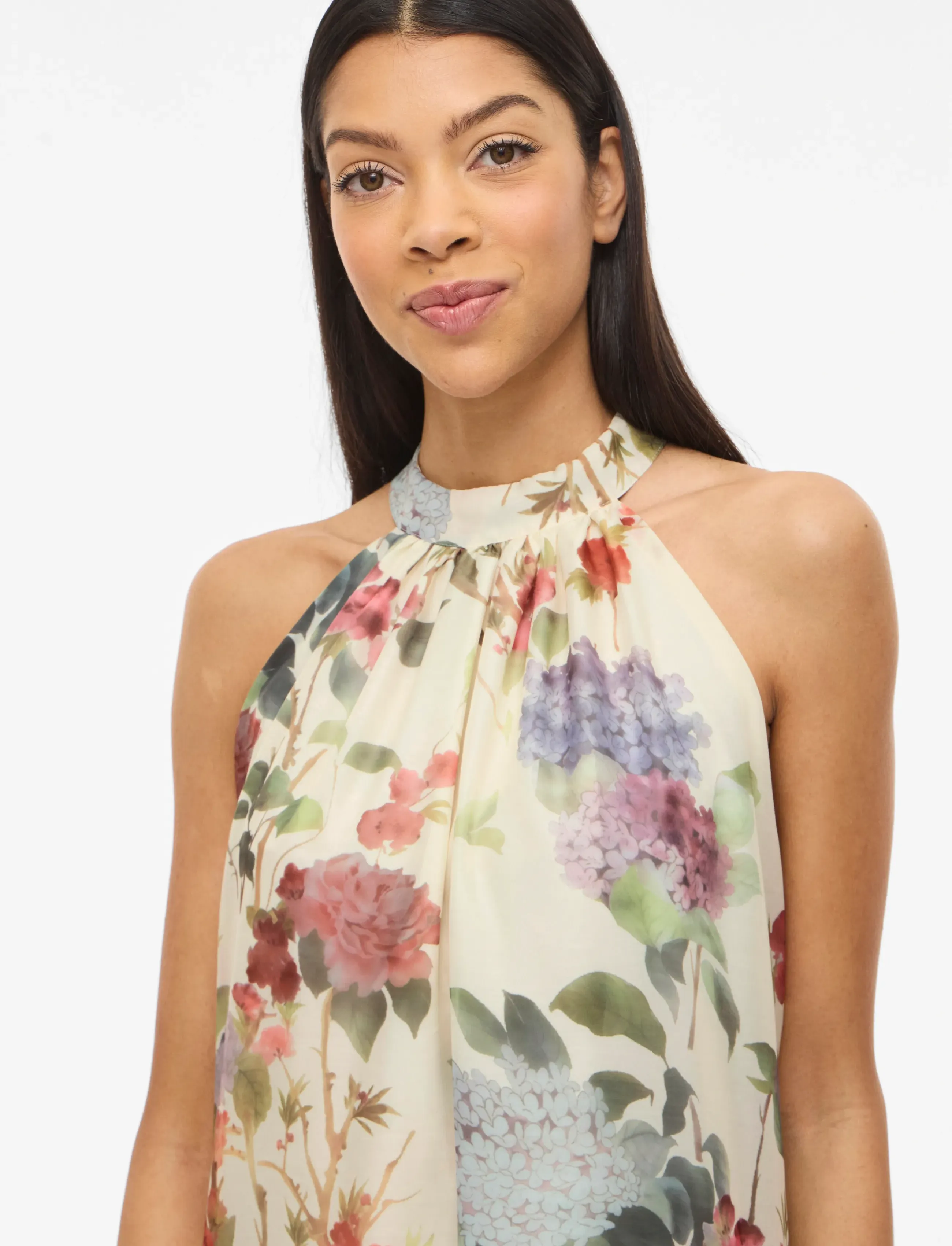 Vila - VINIA S/L HALTERNECK MIDI DRESS/DC/KA - birch - 5