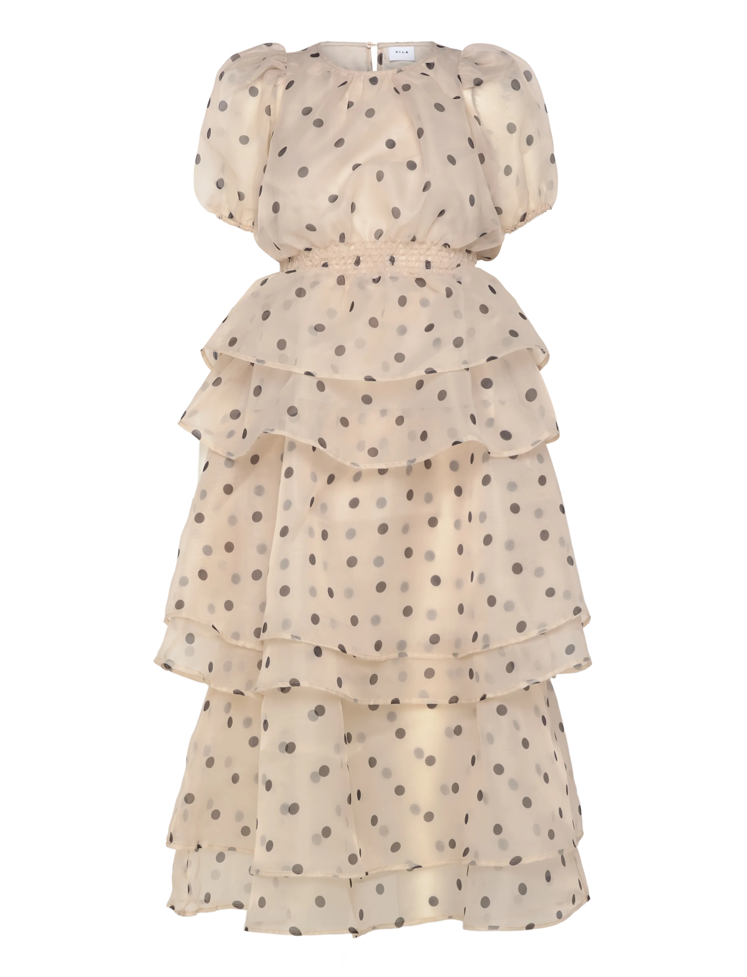 Vila - VIVANE S/S O-NECK MIDI DRESS/DC/KA - ballīšu apģērbs par outlet cenām - birch - 1