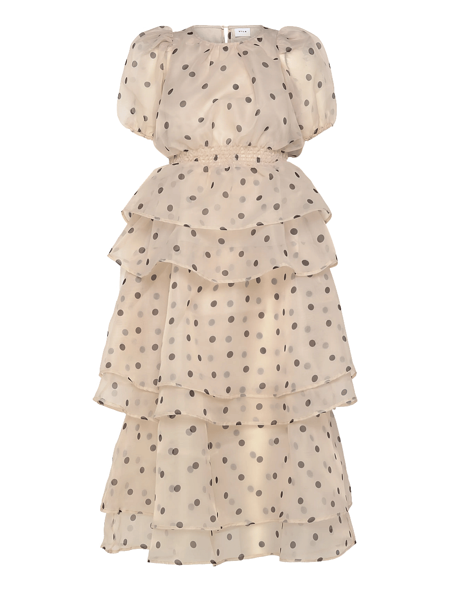 Vila - VIVANE S/S O-NECK MIDI DRESS/DC/KA - festkjoler - birch - 1