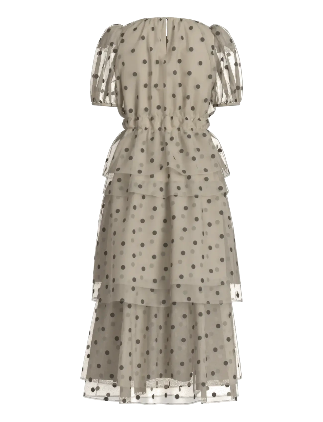 Vila - VIVANE S/S O-NECK MIDI DRESS/DC/KA - party dresses - birch - 2
