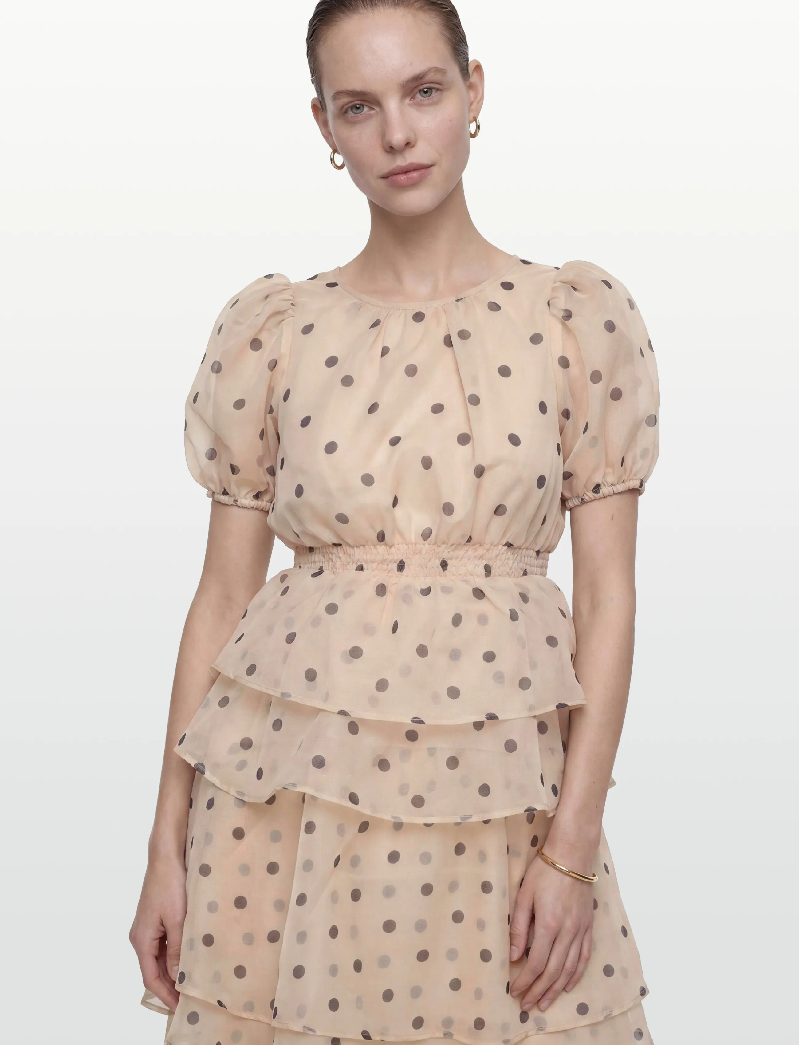 Vila - VIVANE S/S O-NECK MIDI DRESS/DC/KA - party dresses - birch - 3