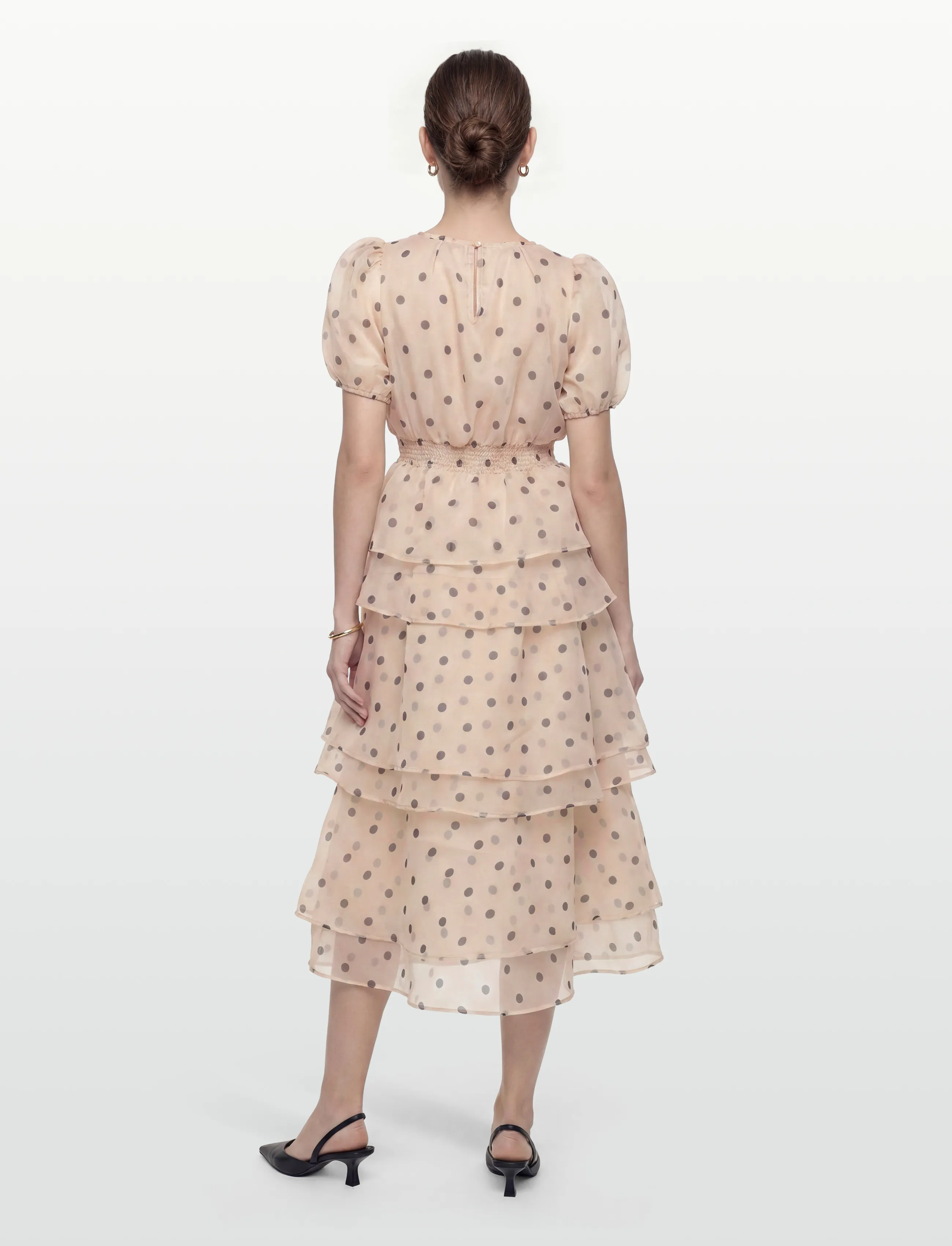 Vila - VIVANE S/S O-NECK MIDI DRESS/DC/KA - party dresses - birch - 4
