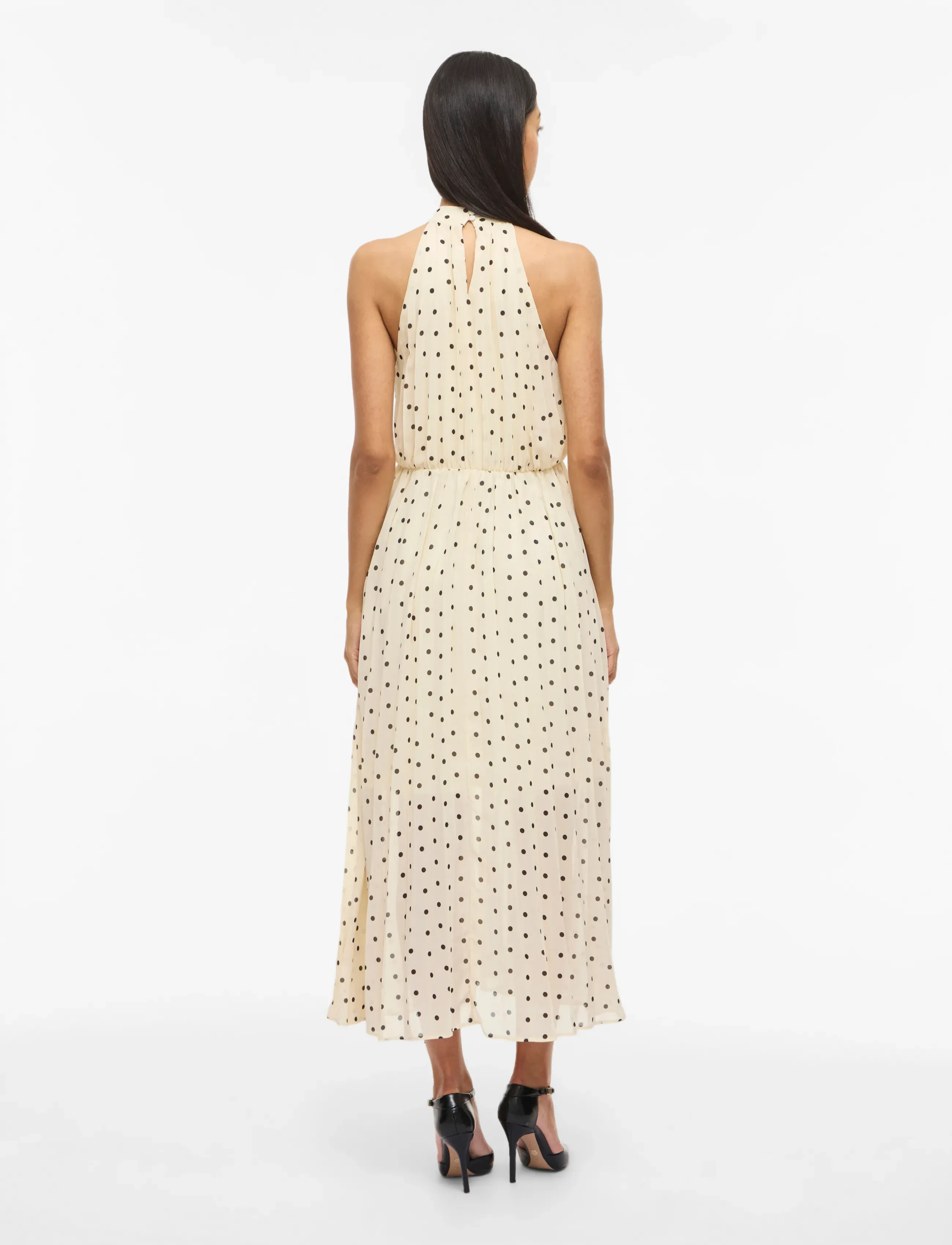 Vila - VIMICADA HALTERNECK ANKLE DRESS/DC/KA - maksikleidid - birch - 3
