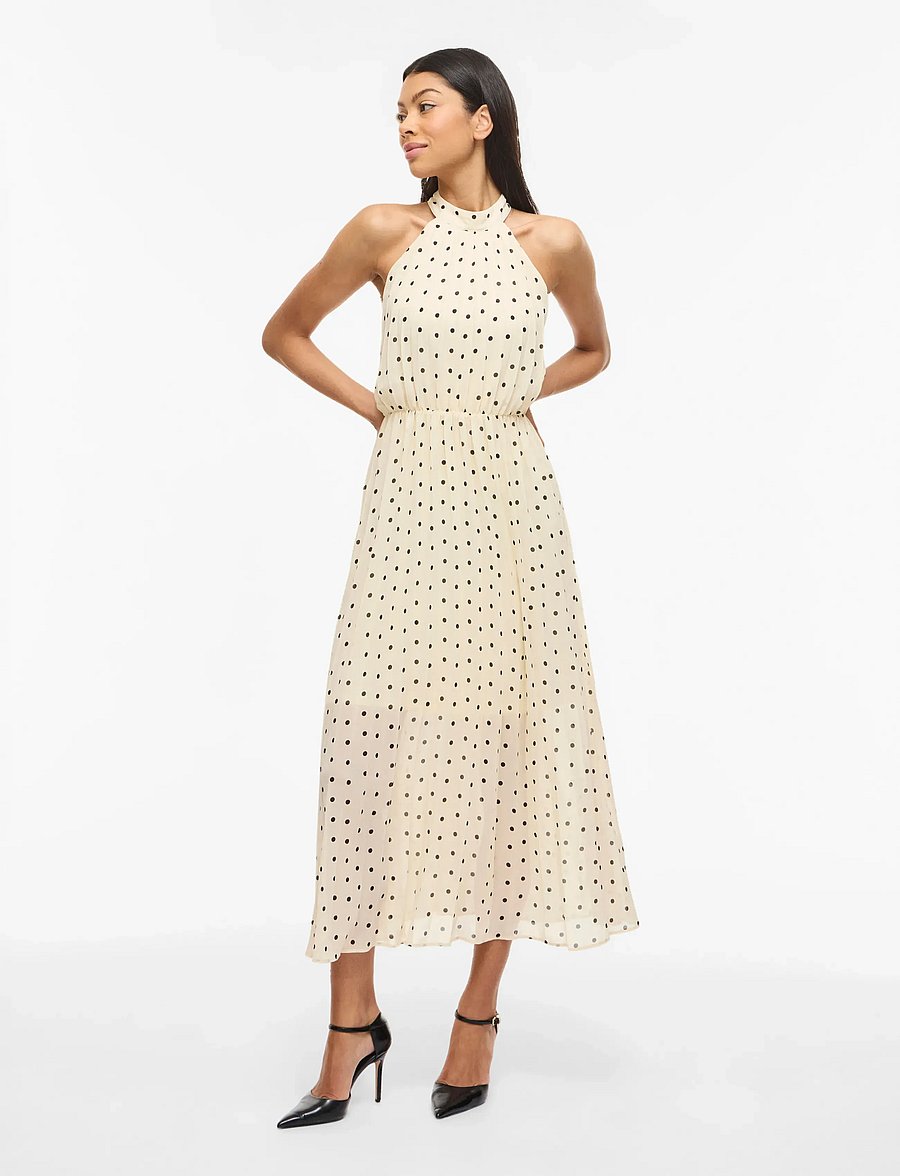 Vila - VIMICADA HALTERNECK ANKLE DRESS/DC/KA - maxikleider - birch - 4