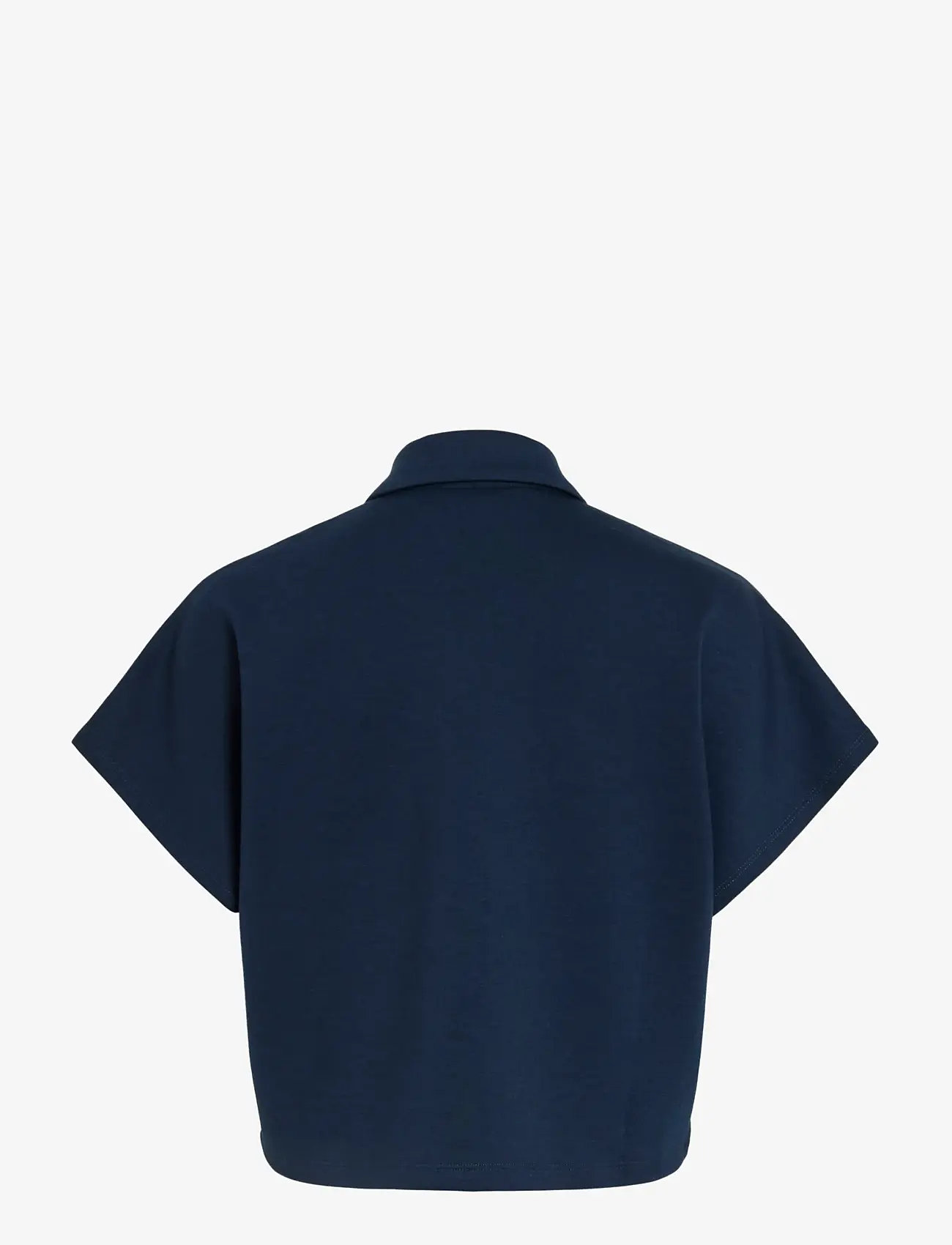 Vila - VISIFFI COLLAR S/S ZIPPER TOP/PB - crop tops - navy blazer - 2