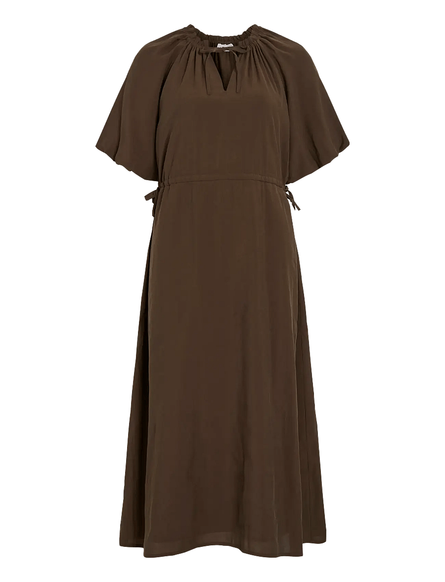 Vila - VIHEKLA O-NECK 2/4 MIDI DRESS - vidutinio ilgio suknelės - slate black - 0