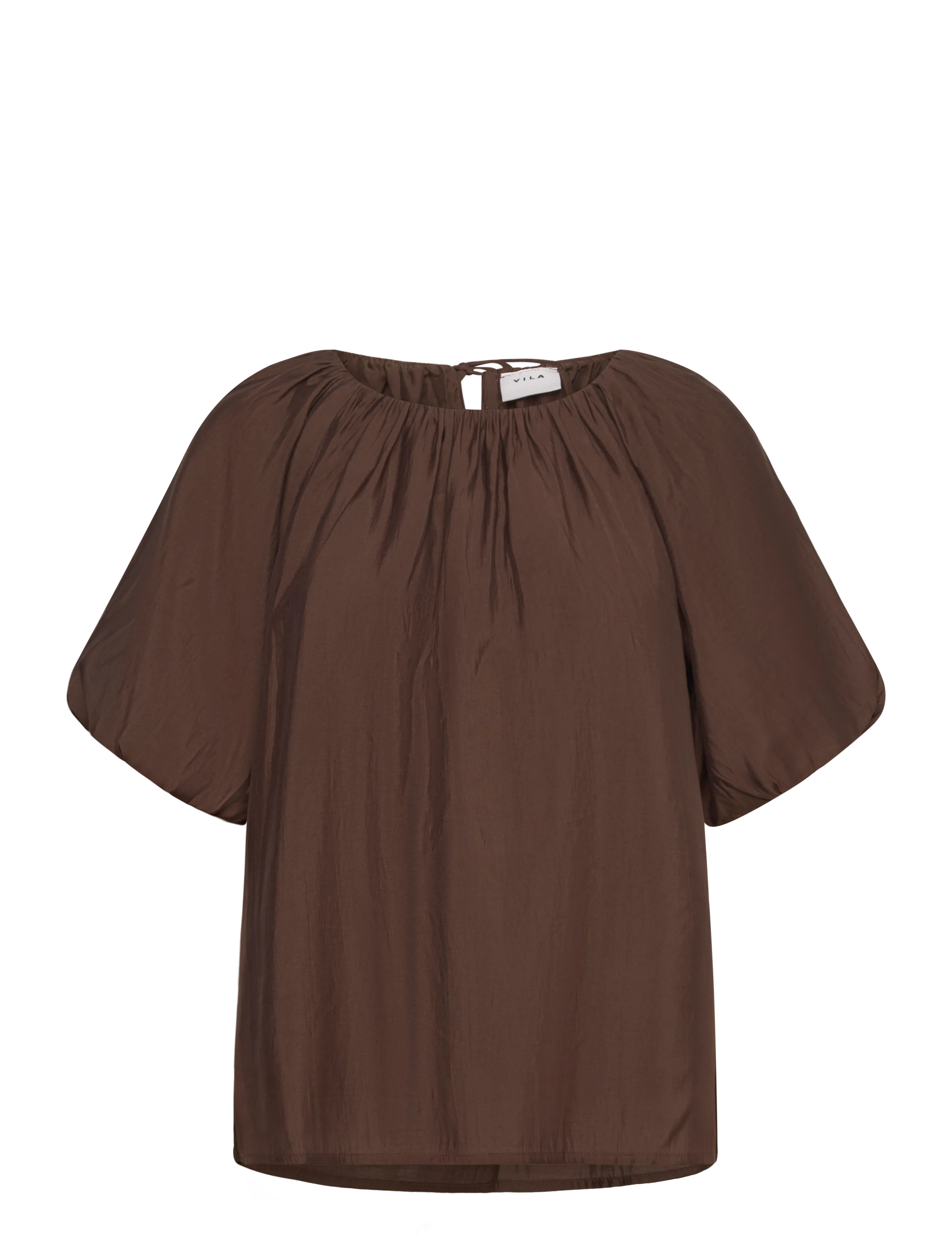 Vila VIHEKLA BOAT NECK 2/4 TOP - Blusen & Hemden - SLATE BLACK / brown