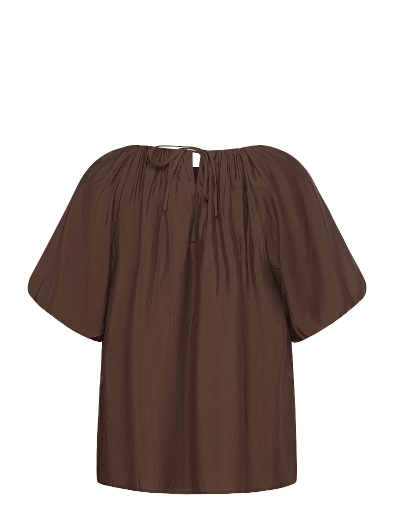 Vila - VIHEKLA BOAT NECK 2/4 TOP - lühikeste varrukatega pluusid - slate black - 1