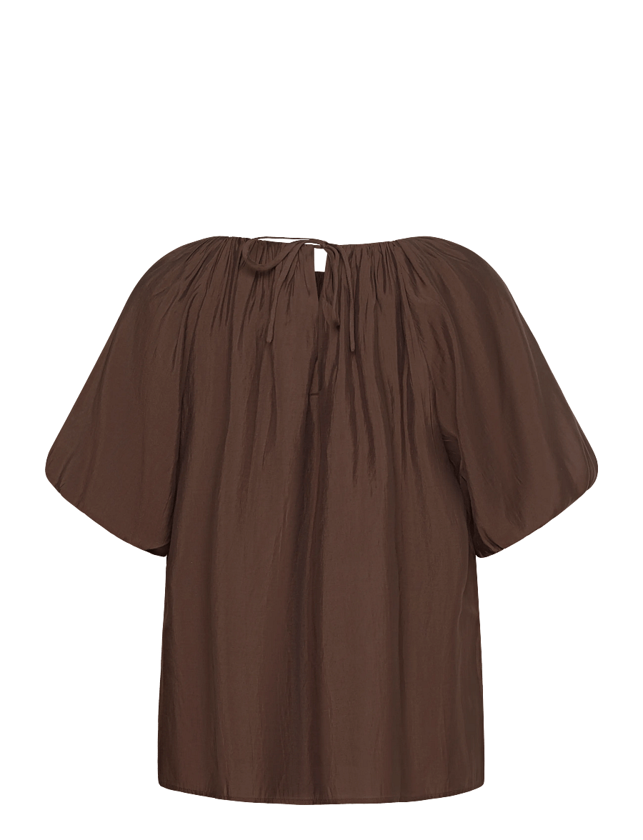 Vila - VIHEKLA BOAT NECK 2/4 TOP - kurzärmelige blusen - slate black - 1