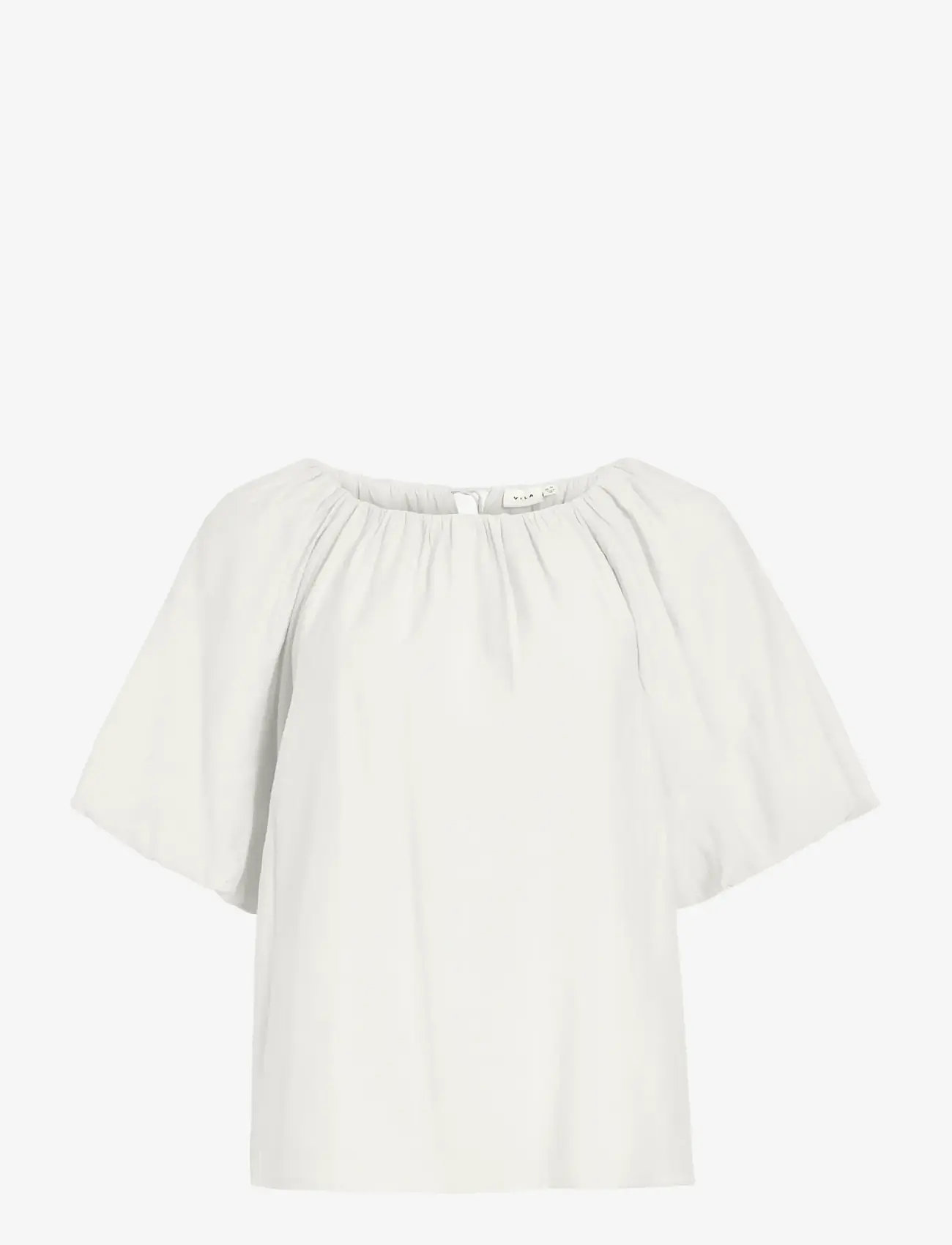 Vila - VIHEKLA BOAT NECK 2/4 TOP - kortærmede bluser - snow white - 0
