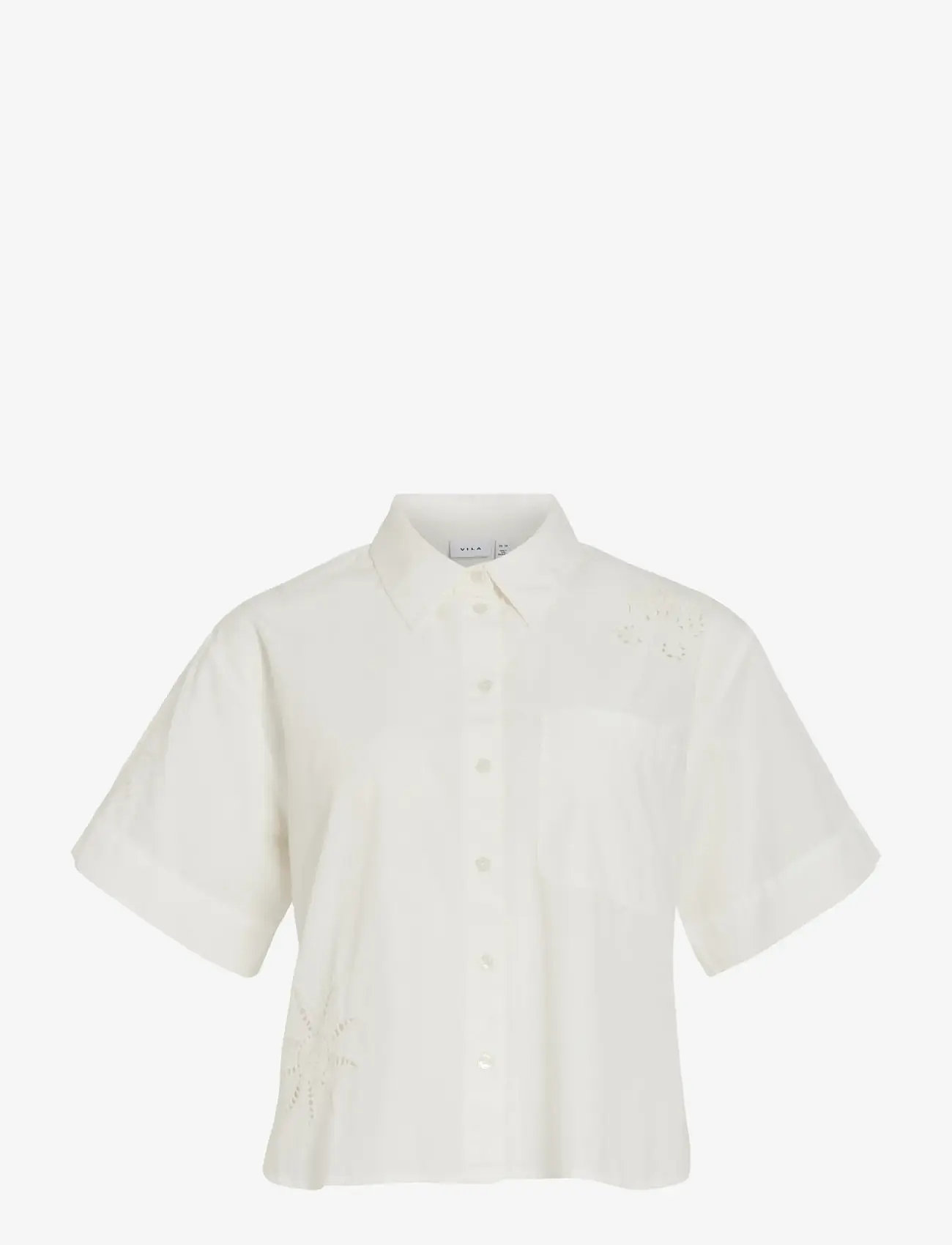 Vila - VILAYKI 2/4 SHIRT/BFS - lühikeste varrukatega särgid - snow white - 0