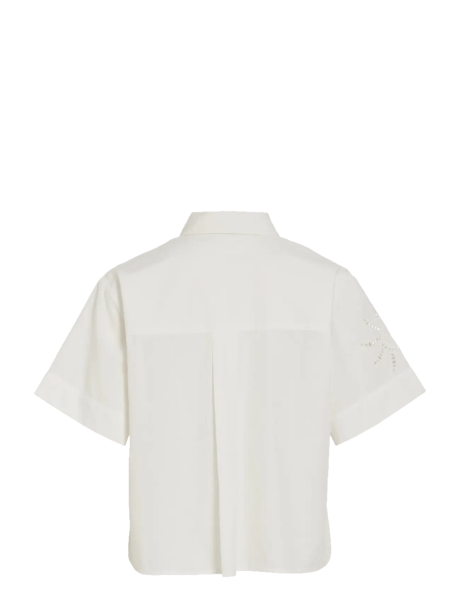 Vila - VILAYKI 2/4 SHIRT/BFS - kortærmede skjorter - snow white - 2