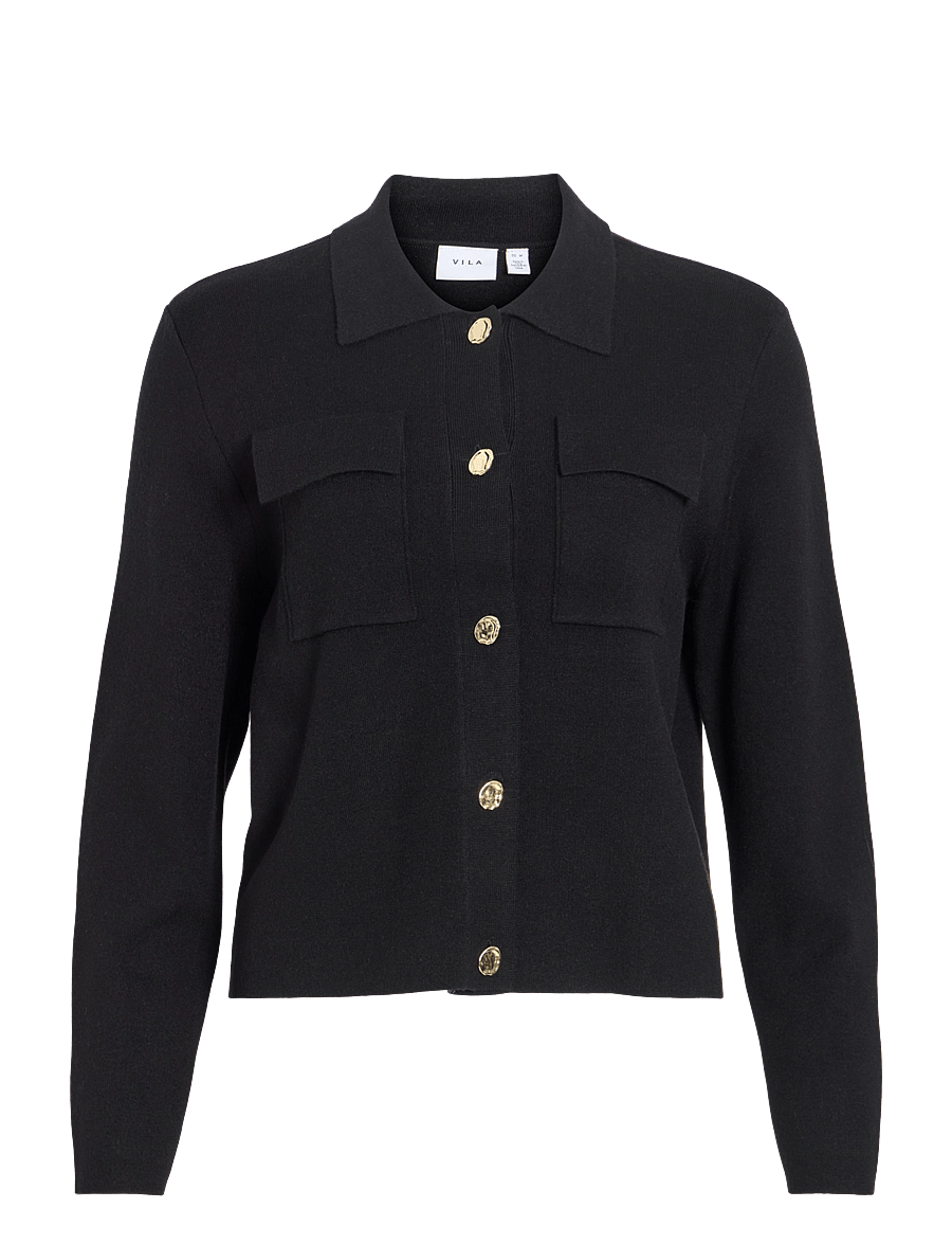 Vila - VIGABE L/S KNIT JACKET - utility-jacken - black beauty - 1