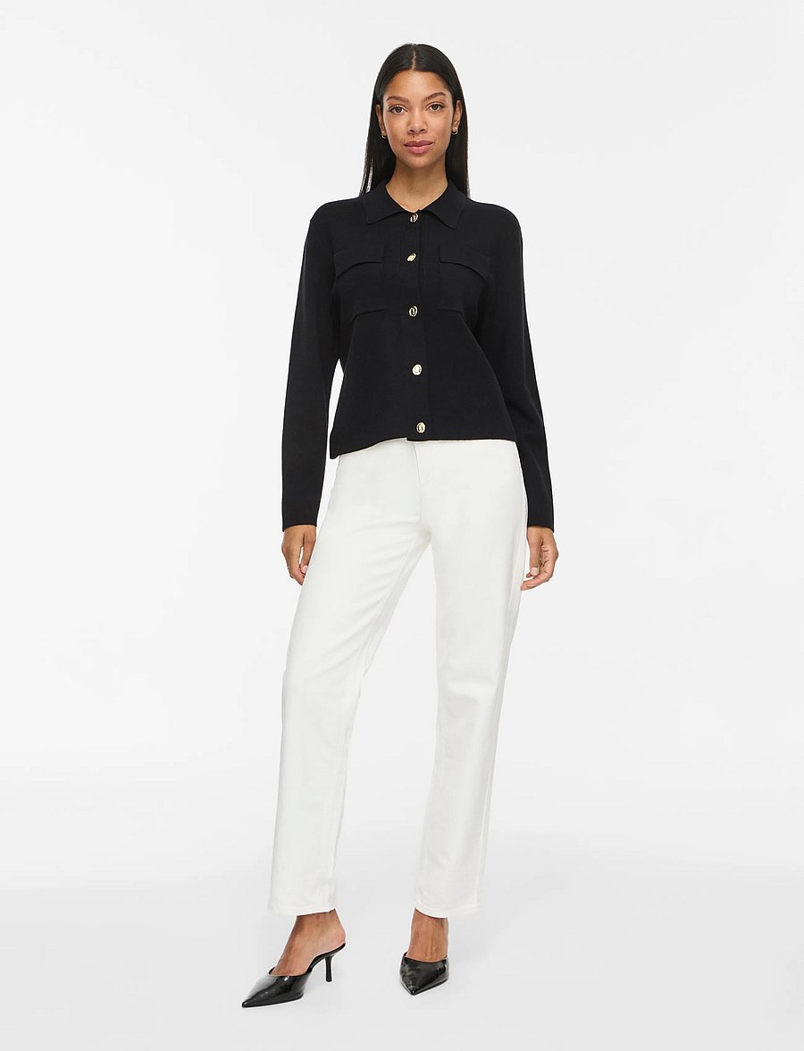Vila - VIGABE L/S KNIT JACKET - utility-jacken - black beauty - 4