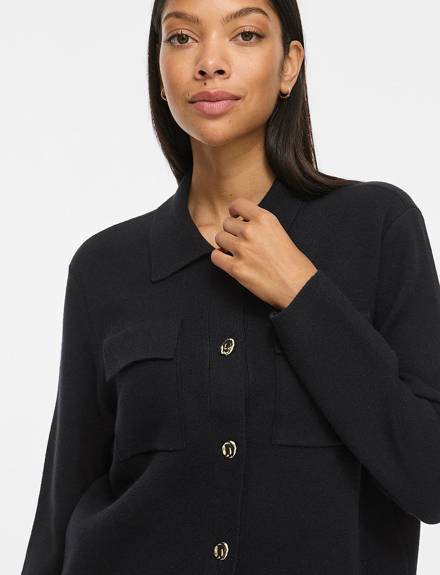 Vila - VIGABE L/S KNIT JACKET - utility-jacken - black beauty - 5