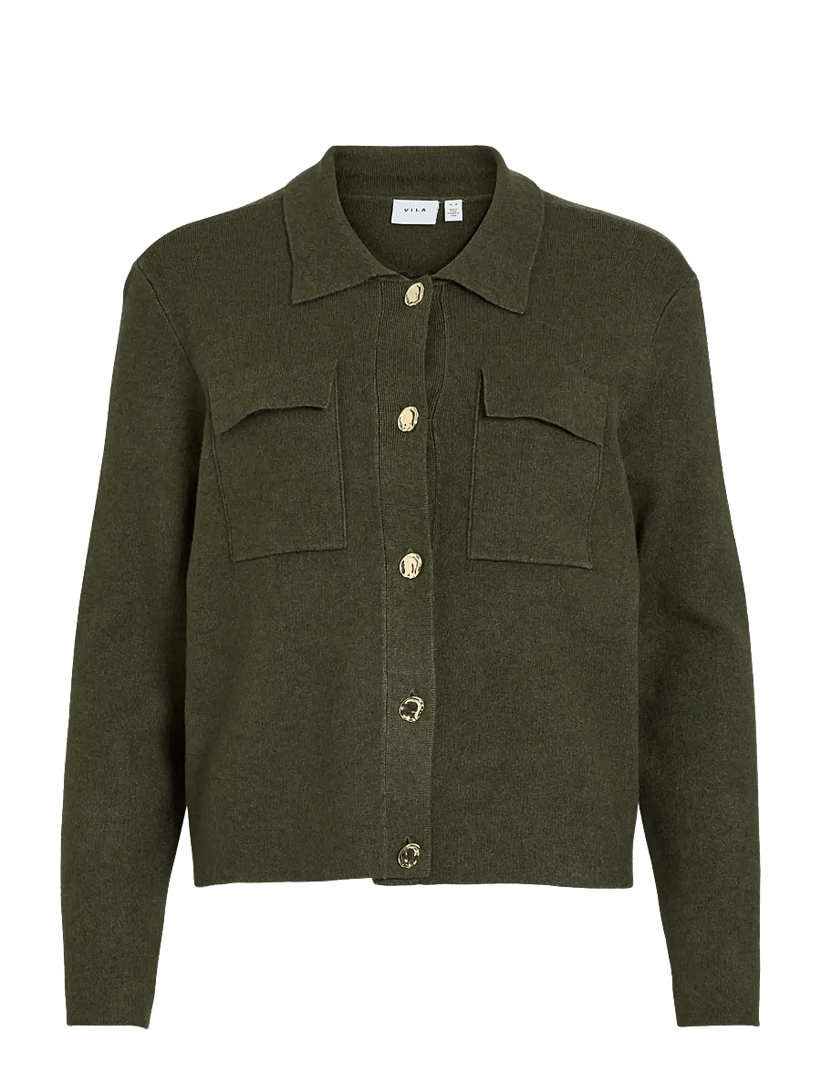 Vila - VIGABE L/S KNIT JACKET - forest night - 0