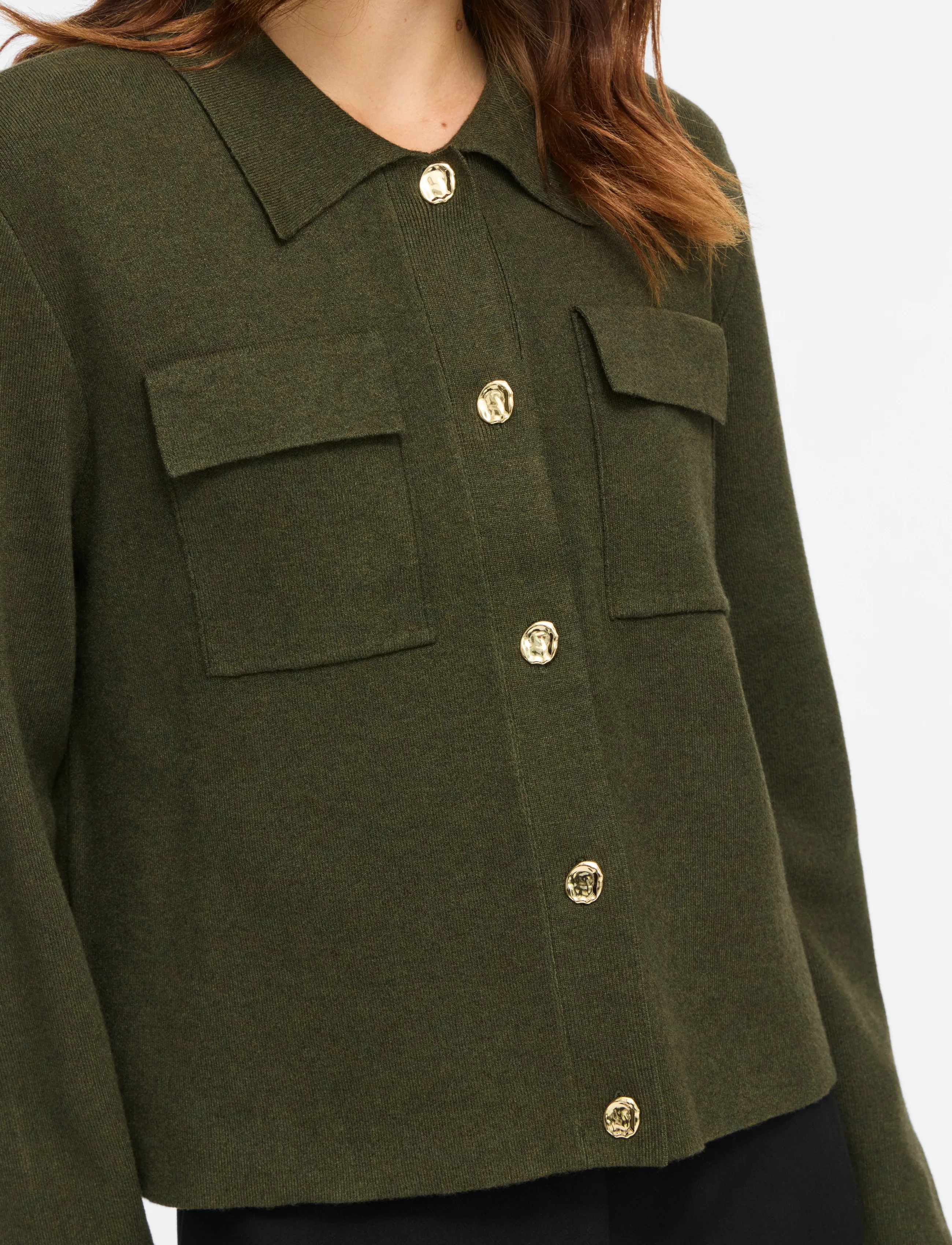 Vila - VIGABE L/S KNIT JACKET - forest night - 4